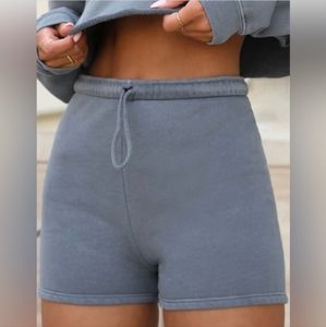 Joah Brown Fitted Sweat Short in Washed Blue French Terry